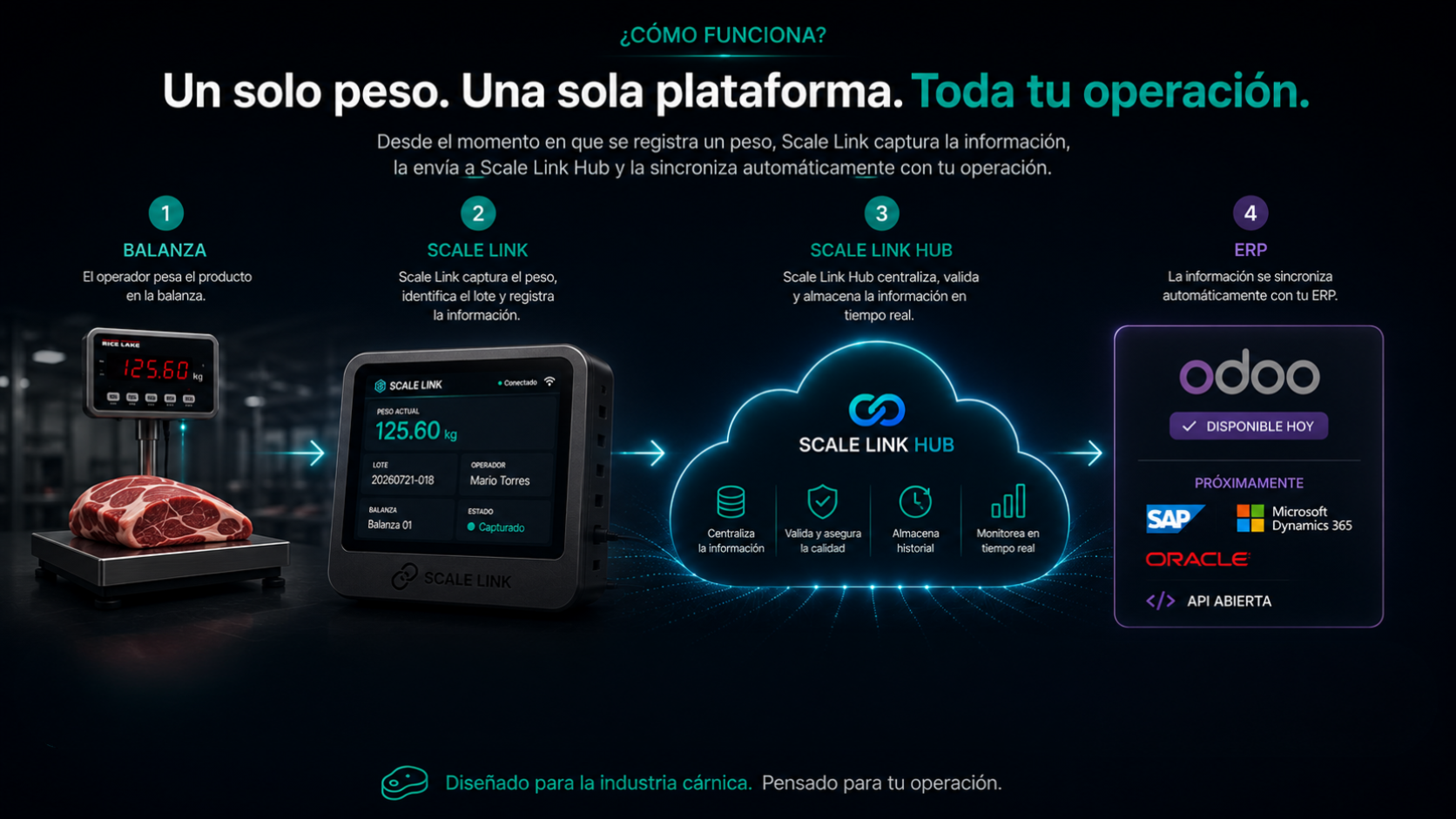 Cómo funciona la automatización de pesaje con Scale Link Hub